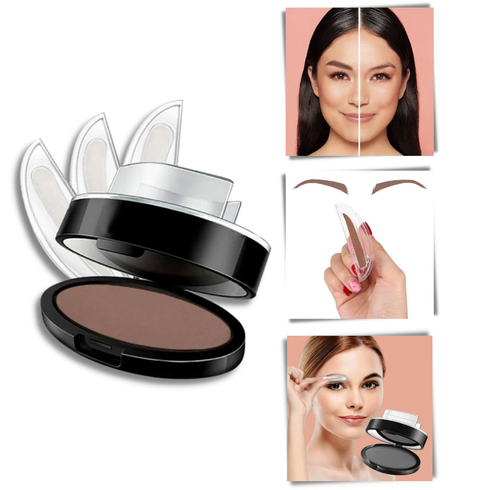 Eyebrow Stamp Kit with Dual Stamps and Powder, 3 Shades