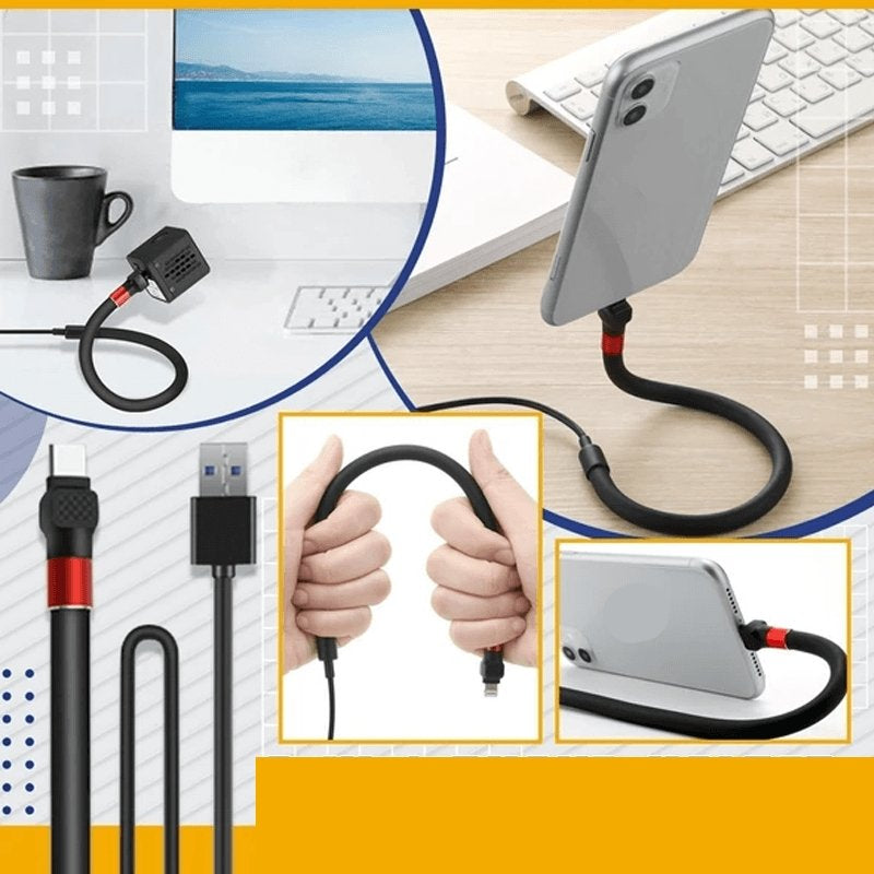 Universal Phone Holder with Integrated Cable Management