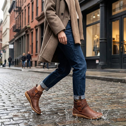 Ankle Boots with Contoured Footbed and Water Resistant Shell, Lace Up