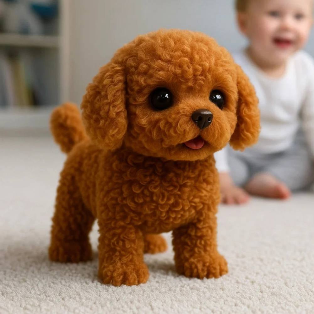 Realistic Plush Puppy Toy, Interactive Pet Companion for Home and Playtime