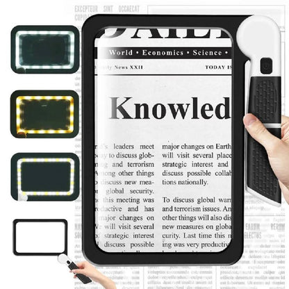LED Full Page Magnifier with 5X Zoom for Reading and Crafting