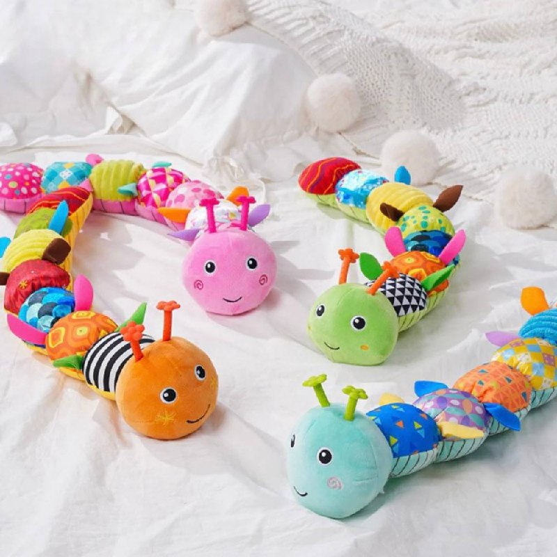 Musical Baby Caterpillar Toy, Interactive Plush for Sensory and Motor Development