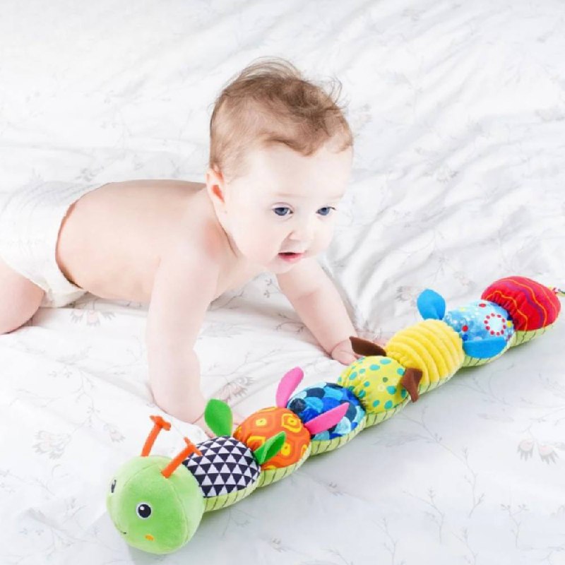 Musical Baby Caterpillar Toy, Interactive Plush for Sensory and Motor Development