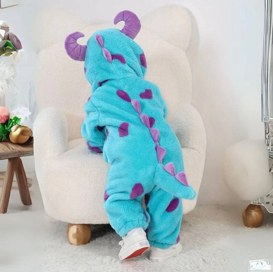 Toddler Animal Theme Jumpsuit Soft Cotton Hypoallergenic Fleece