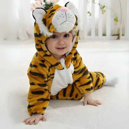 Toddler Animal Theme Jumpsuit Soft Cotton Hypoallergenic Fleece