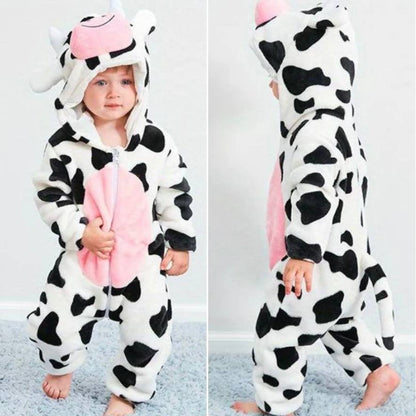 Toddler Animal Theme Jumpsuit Soft Cotton Hypoallergenic Fleece