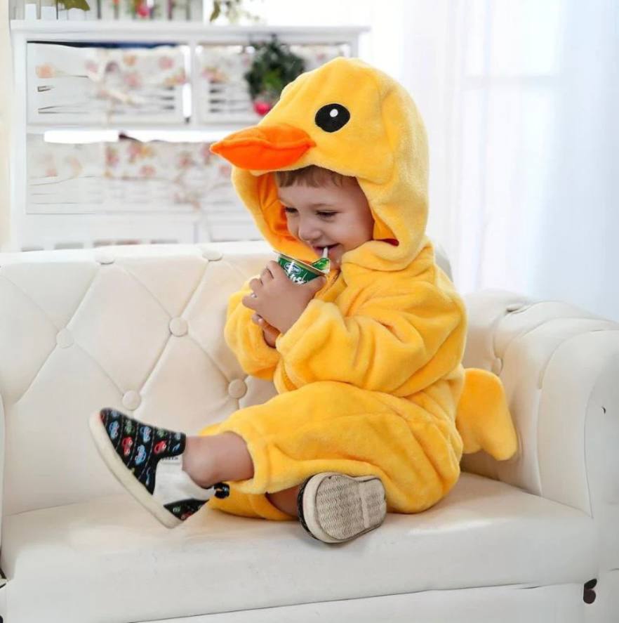 Toddler Animal Theme Jumpsuit Soft Cotton Hypoallergenic Fleece