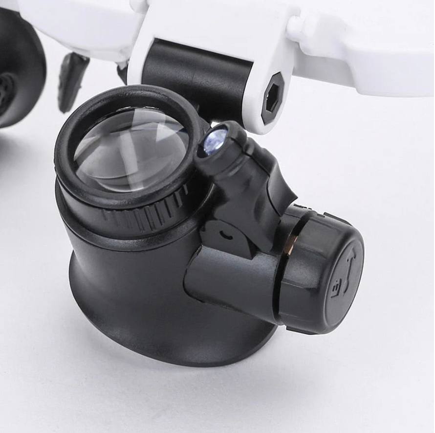 Adjustable LED Magnifying Glass with 8x, 15x and 23x Lenses