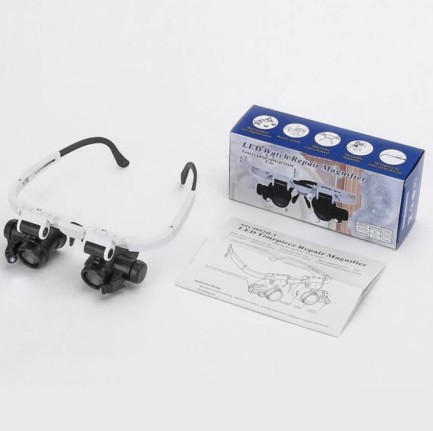 Adjustable LED Magnifying Glass with 8x, 15x and 23x Lenses