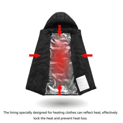 Electric Heated Jacket with Adjustable Temperature Control and Water Resistant Fabric