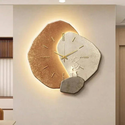 Wooden Wall Clock with Natural Design and Soft LED Light