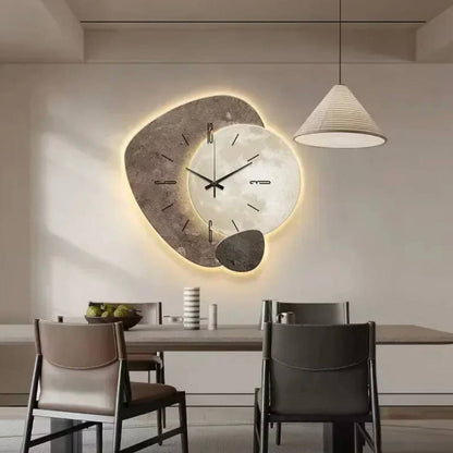 Wooden Wall Clock with Natural Design and Soft LED Light