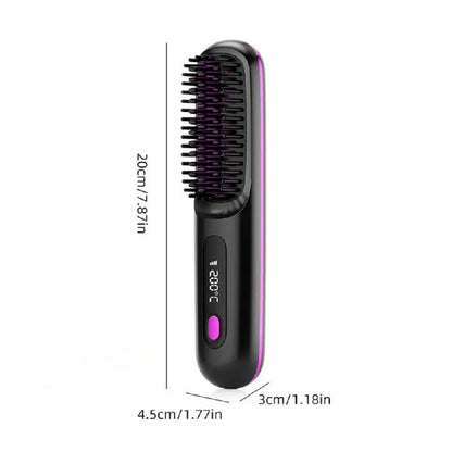 Electric Hair Straightening Brush, Fast and Gentle Styling with Anti-Frizz Ceramic Technology