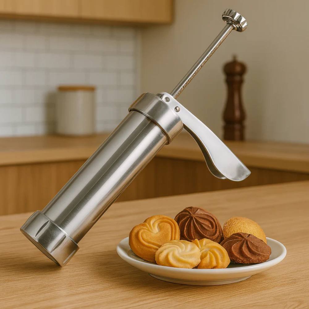 Cookie and Pastry Press Aluminum with 20 Decorating Discs and 4 Nozzles
