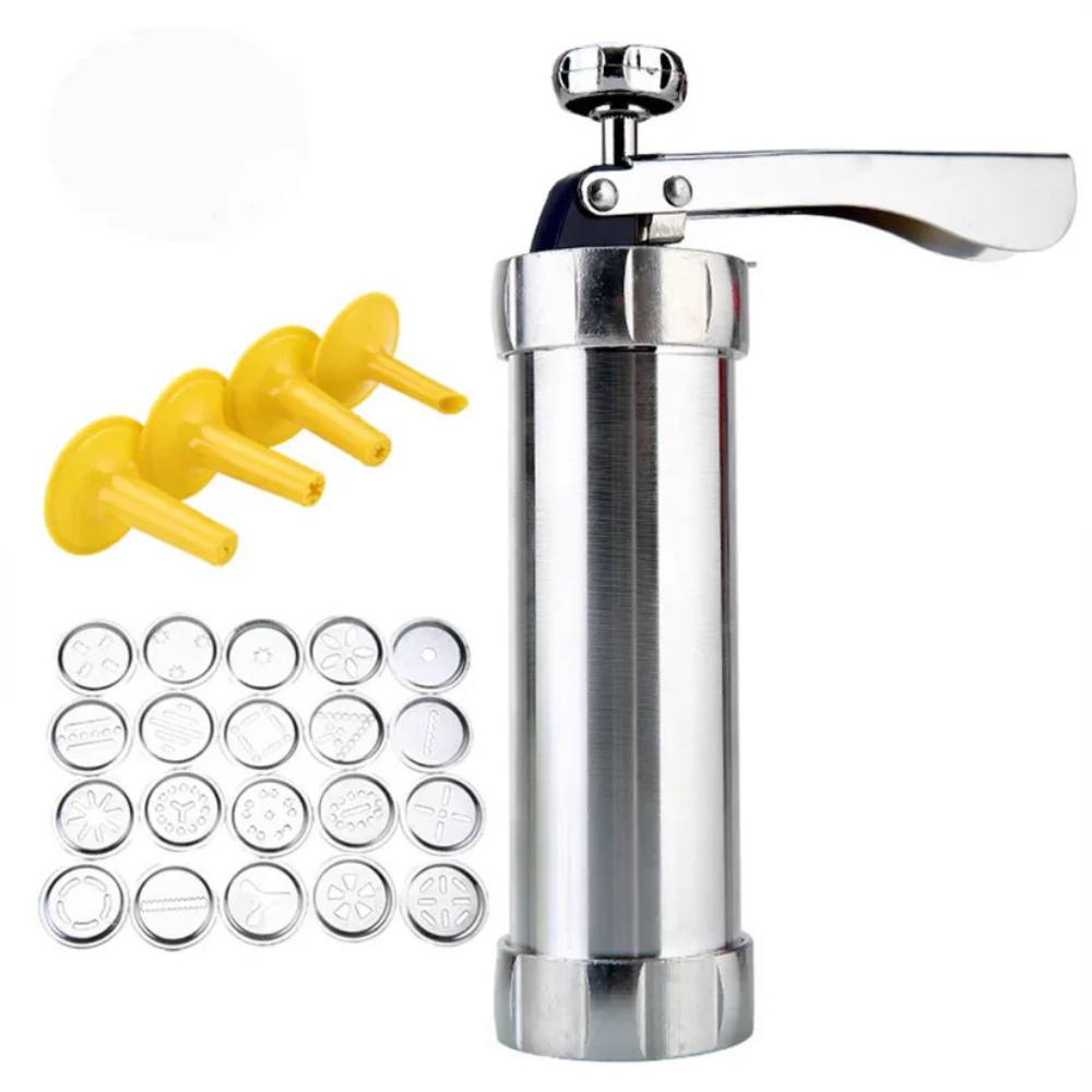Cookie and Pastry Press Aluminum with 20 Decorating Discs and 4 Nozzles