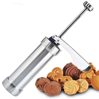 Cookie and Pastry Press Aluminum with 20 Decorating Discs and 4 Nozzles