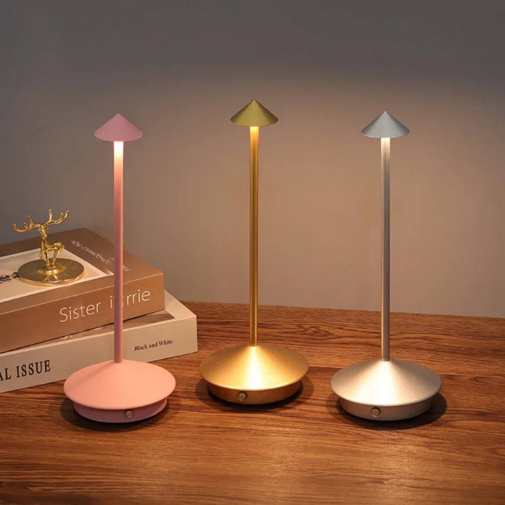 LED Table Lamp with Touch Control, Dimmable and Rechargeable Modern Design