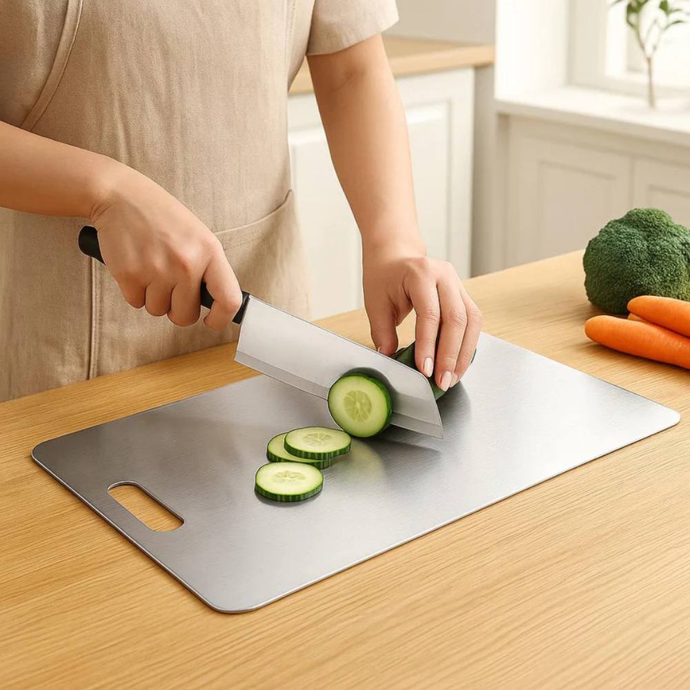 Stainless Steel Cutting Board, Hygienic Kitchen Board for Meat, Vegetables and Fruit