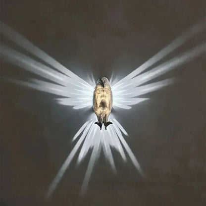 LED Wall Lamp Bird Design, 3D Light Effect with Wing Projection for Decorative Interior Lighting