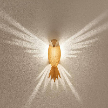LED Wall Lamp Bird Design, 3D Light Effect with Wing Projection for Decorative Interior Lighting