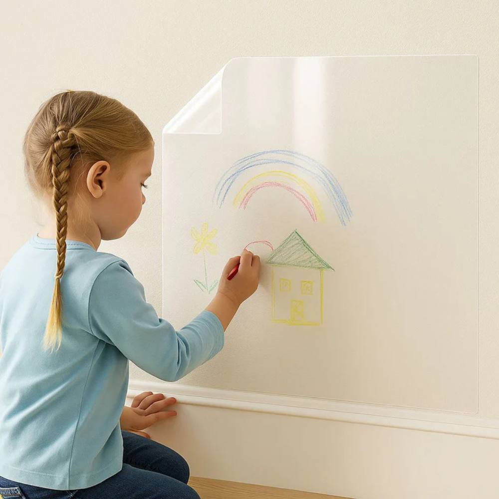 Transparent Wall Protection Film, Self-Adhesive and Washable for Kitchen and Nursery