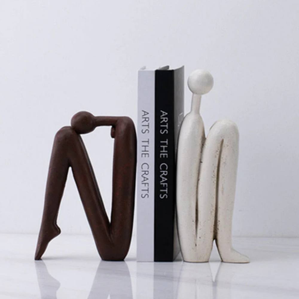 Creative Polyresin Bookends for Books and Home Decoration Set of 2