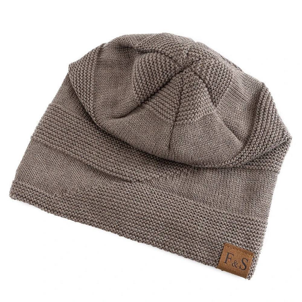 Winter Slouch Beanie for Men, Warm Acrylic Knit Hat for Cold Days
