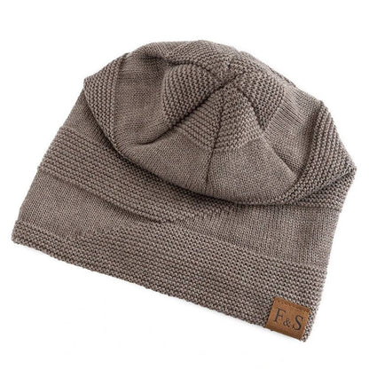 Winter Slouch Beanie for Men, Warm Acrylic Knit Hat for Cold Days