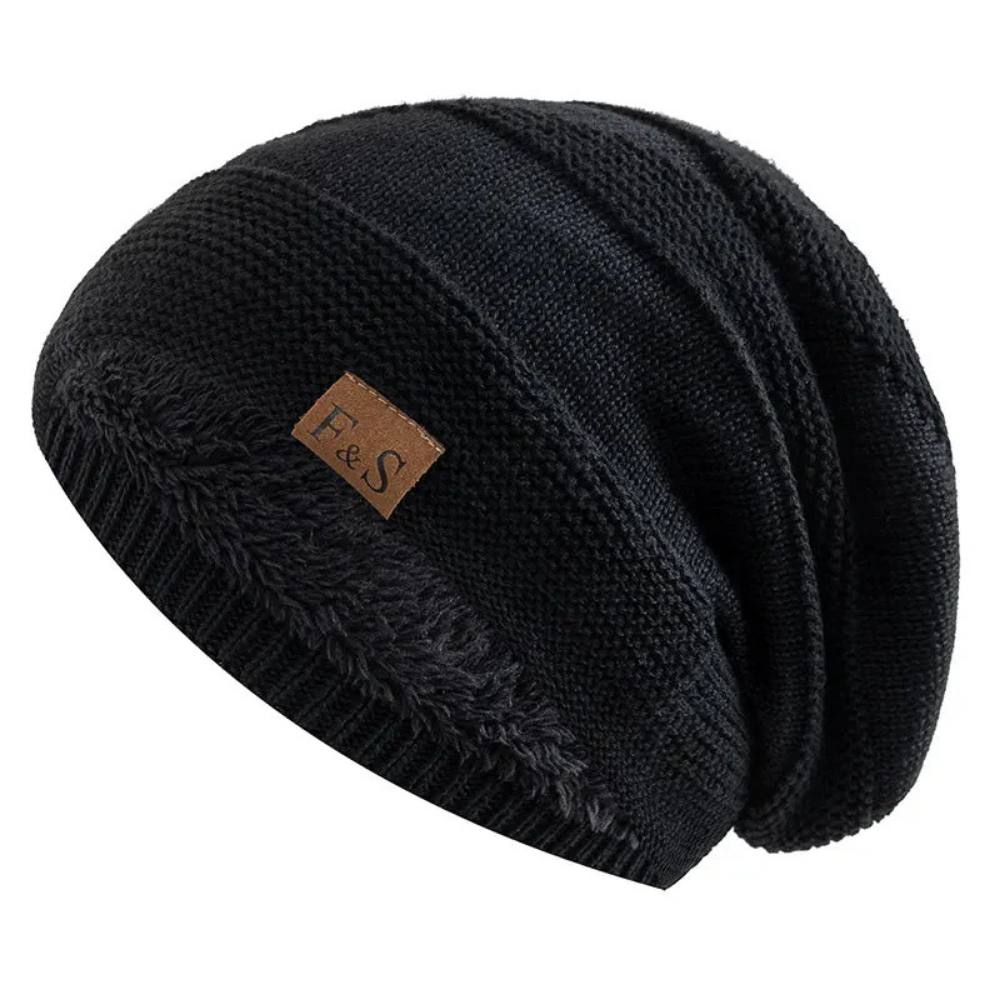 Winter Slouch Beanie for Men, Warm Acrylic Knit Hat for Cold Days
