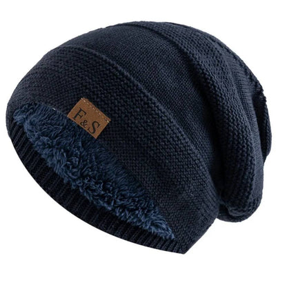 Winter Slouch Beanie for Men, Warm Acrylic Knit Hat for Cold Days
