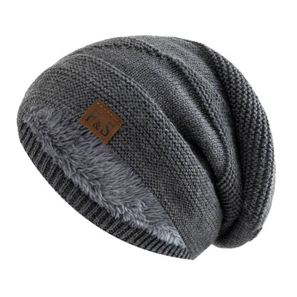 Winter Slouch Beanie for Men, Warm Acrylic Knit Hat for Cold Days