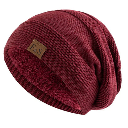 Winter Slouch Beanie for Men, Warm Acrylic Knit Hat for Cold Days
