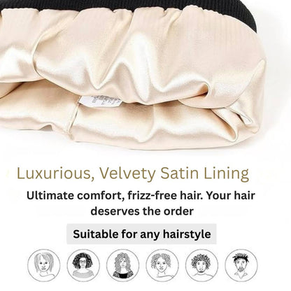 Antistatic Pompom Beanie with Silk Lining for Frizz-Free Hair