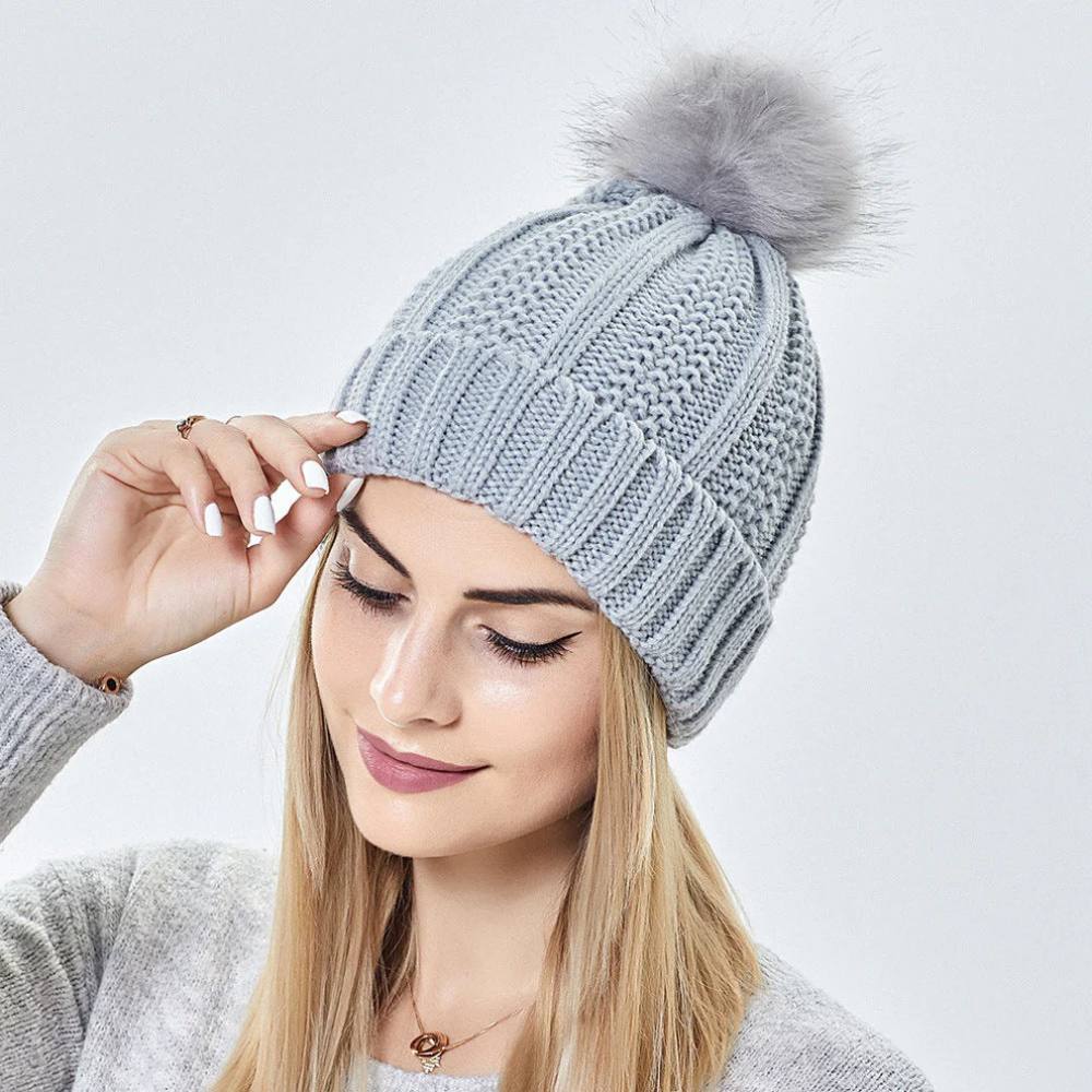 Antistatic Pompom Beanie with Silk Lining for Frizz-Free Hair