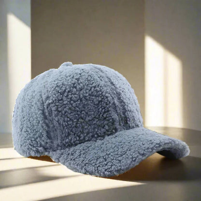Adjustable Teddy Fabric Cap for Cold Months, Casual Fall and Winter Hat