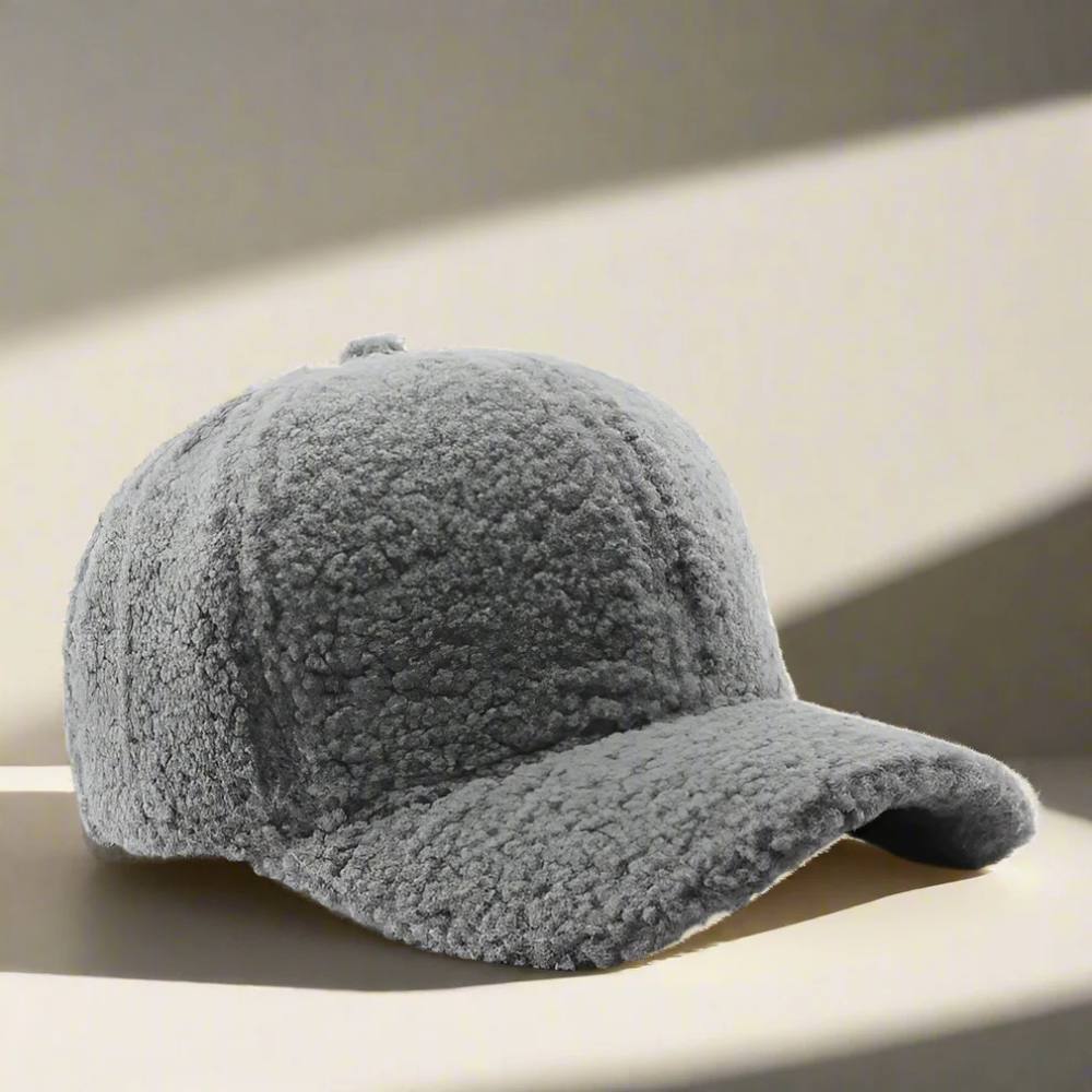 Adjustable Teddy Fabric Cap for Cold Months, Casual Fall and Winter Hat
