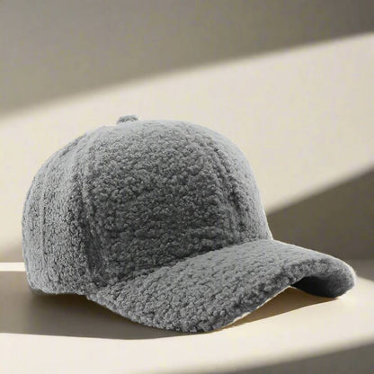Adjustable Teddy Fabric Cap for Cold Months, Casual Fall and Winter Hat
