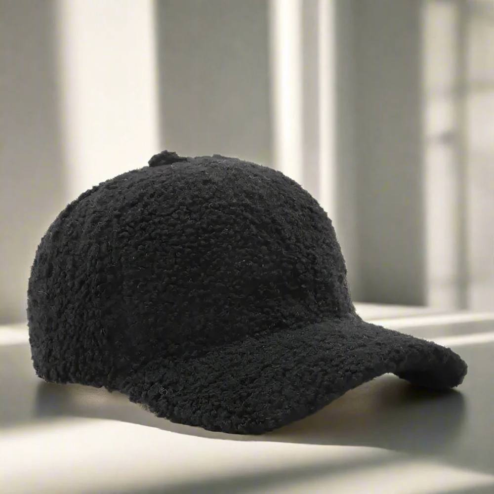 Adjustable Teddy Fabric Cap for Cold Months, Casual Fall and Winter Hat