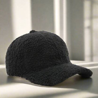 Adjustable Teddy Fabric Cap for Cold Months, Casual Fall and Winter Hat