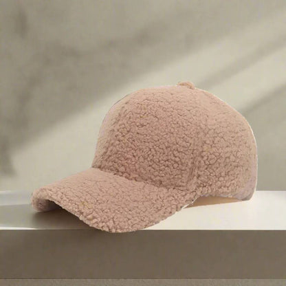 Adjustable Teddy Fabric Cap for Cold Months, Casual Fall and Winter Hat
