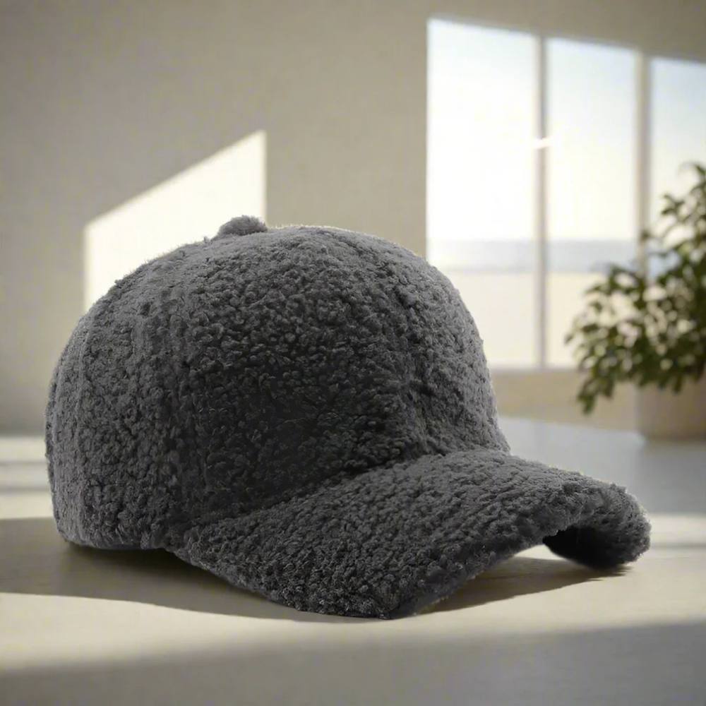 Adjustable Teddy Fabric Cap for Cold Months, Casual Fall and Winter Hat