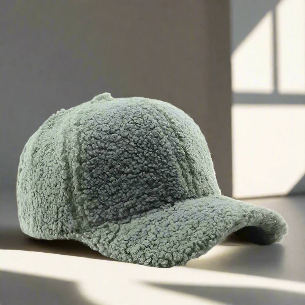 Adjustable Teddy Fabric Cap for Cold Months, Casual Fall and Winter Hat