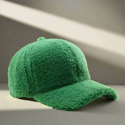 Adjustable Teddy Fabric Cap for Cold Months, Casual Fall and Winter Hat
