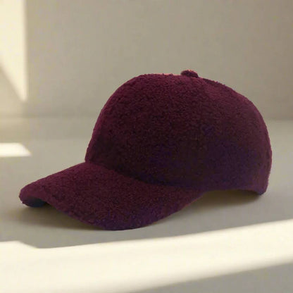 Adjustable Teddy Fabric Cap for Cold Months, Casual Fall and Winter Hat
