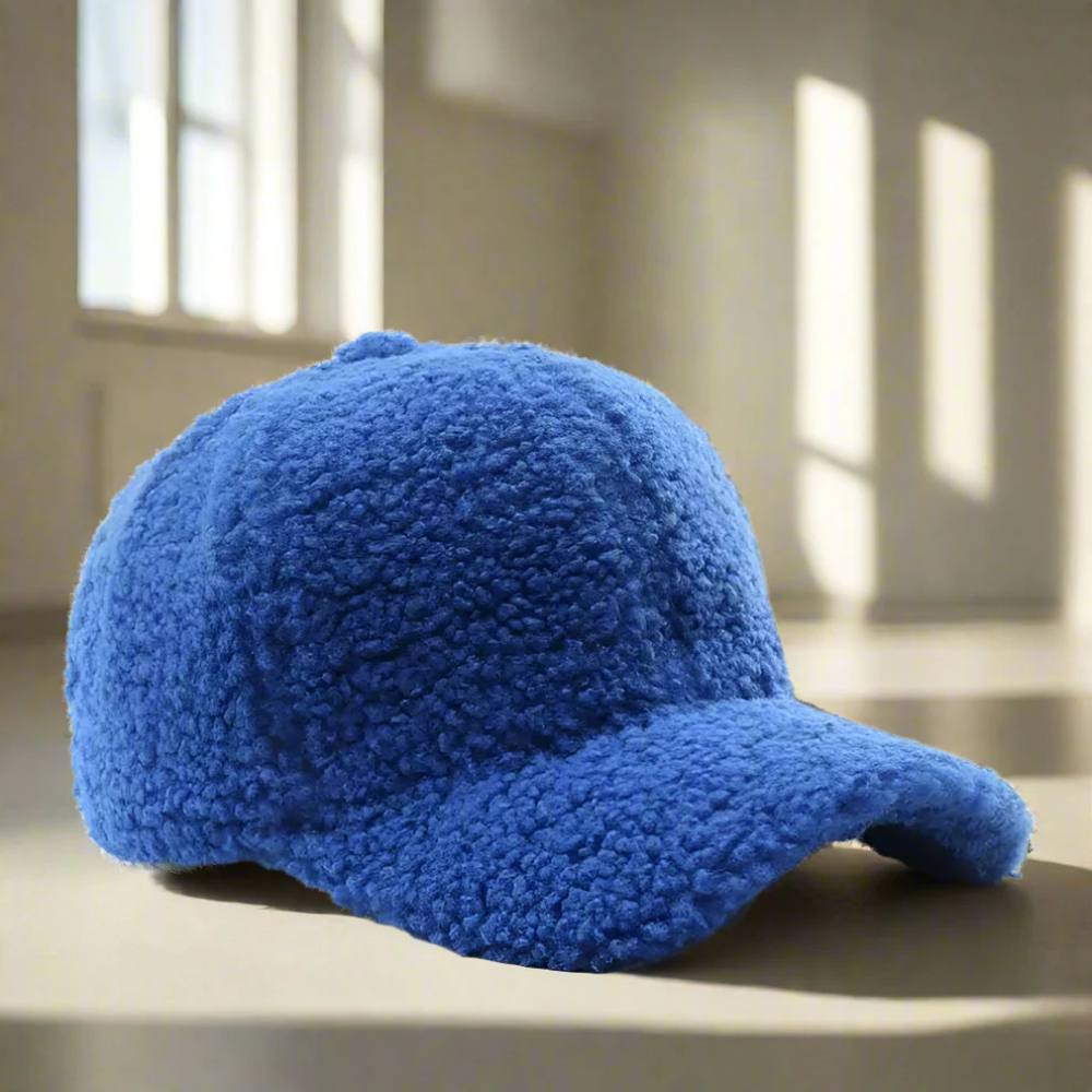 Adjustable Teddy Fabric Cap for Cold Months, Casual Fall and Winter Hat