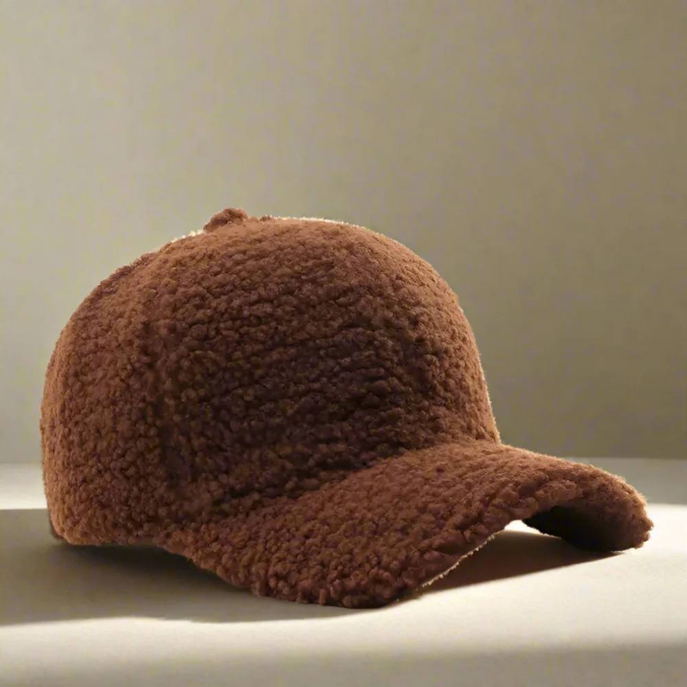 Adjustable Teddy Fabric Cap for Cold Months, Casual Fall and Winter Hat