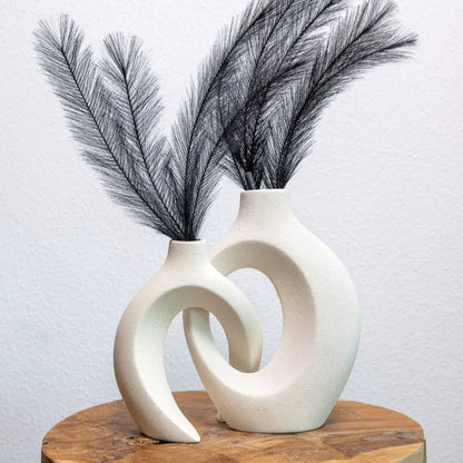 Ceramic Woven Flower Vase, Stylish Vase for Floral Arrangements