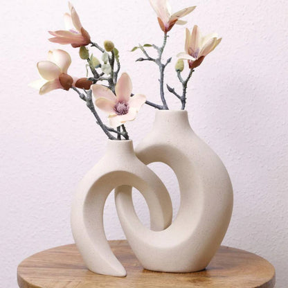 Ceramic Woven Flower Vase, Stylish Vase for Floral Arrangements