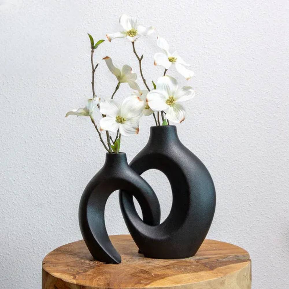 Ceramic Woven Flower Vase, Stylish Vase for Floral Arrangements