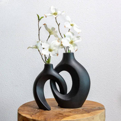 Ceramic Woven Flower Vase, Stylish Vase for Floral Arrangements
